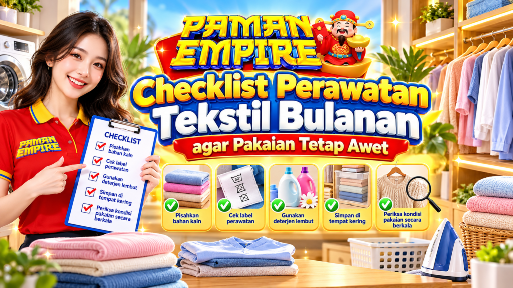 Checklist perawatan tekstil bulanan agar pakaian tetap awet, bersih, dan terawat